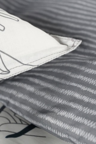 Parure de couette en coton Sunshine - Gris et blanc