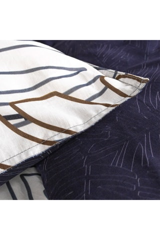 Parure de couette en coton Sunshine - Ecru et bleu