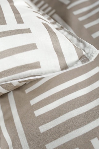 Parure de couette en coton 57 fils/cm² Sunshine - Blanc et taupe