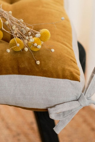 Assise matelassée en velours Indies - Marron - 38 x 38 x 6 cm