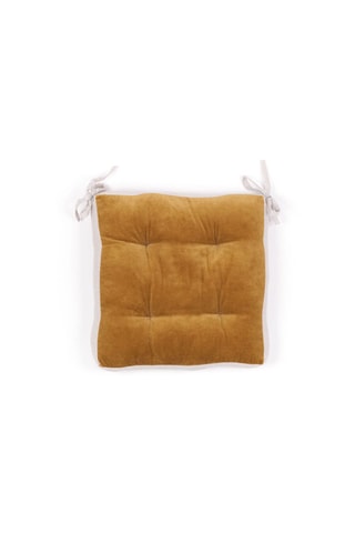 Assise matelassée en velours Indies - Marron - 38 x 38 x 6 cm