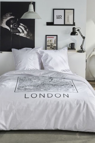 Parure de lit en coton 57 fils/cm² Java - Blanc