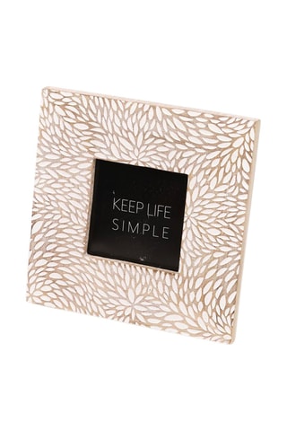 Cadre photo en bois  Mango Wood S factory - 20 cm - Naturel et blanc