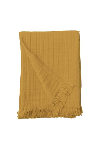 Plaid en gaze de coton 135 g/m² Ocre - 150 x 200 cm
