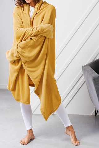 Plaid à capuche Ocre - 115 x 165 cm