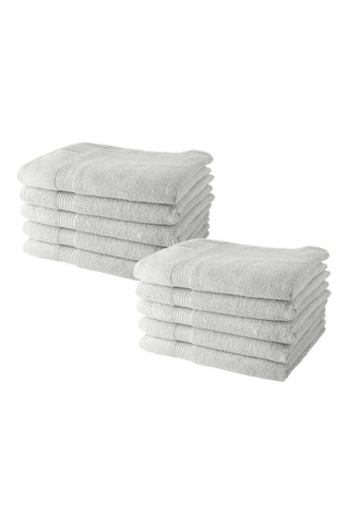 10 serviettes de toilette - Craie - 50 x 90 cm