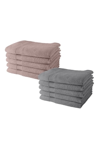 10 serviettes de toilette - Rose des sables et acier - 50 x 90 cm