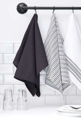 3 torchons Essential - Fusain