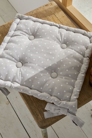 Assise de chaise - 40 x 40 cm - Blanc et taupe