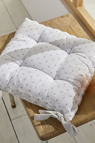 Assise de chaise - 40 x 40 cm - Blanc et taupe