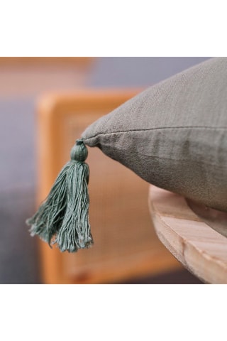 Coussin Indian Flowers - Sauge - 40 x 40 cm