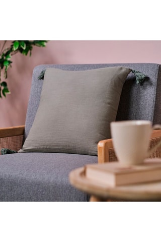 Coussin Indian Flowers - Sauge - 40 x 40 cm