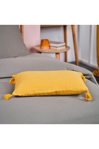 Coussin Indian Flowers - Ocre - 30 x 50 cm