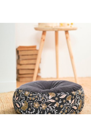 Coussin Indies - Ocre et noir - 40 cm