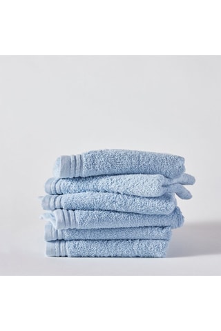 6 serviettes de toilette - Bleu - 50 x 80 cm