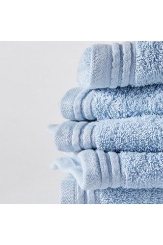 6 serviettes de toilette - Bleu - 50 x 80 cm