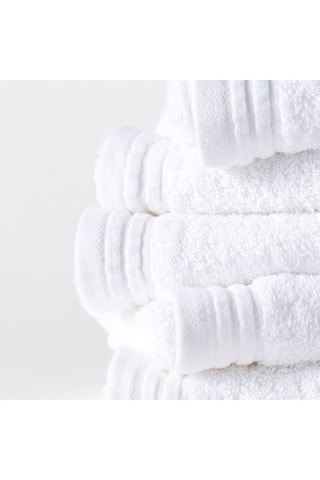 6 serviettes de toilette - Blanc - 50 x 80 cm