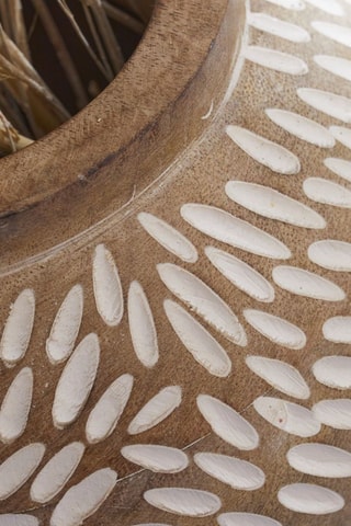 Vase en bois de manguier - Beige - 17 x 17 x 18,8 cm