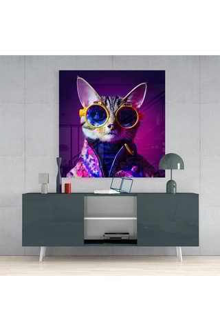 Tableau en verre trempé Curious Cat 