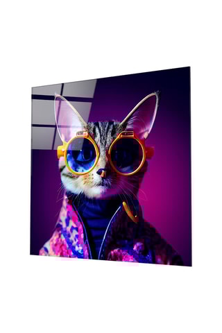 Tableau en verre trempé Curious Cat 