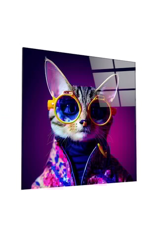 Tableau en verre trempé Curious Cat 