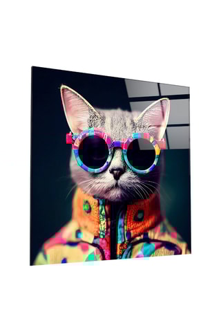 Tableau en verre trempé Coolest Cat 