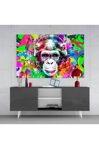 Tableau en verre trempé Monkey Face 