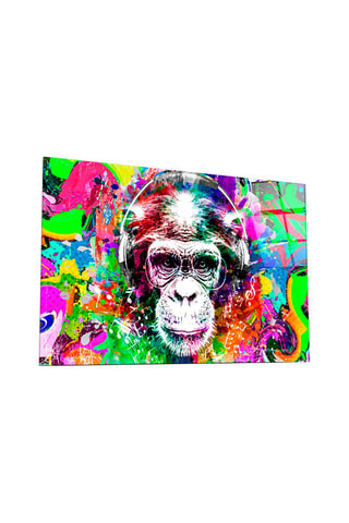 Tableau en verre trempé Monkey Face 