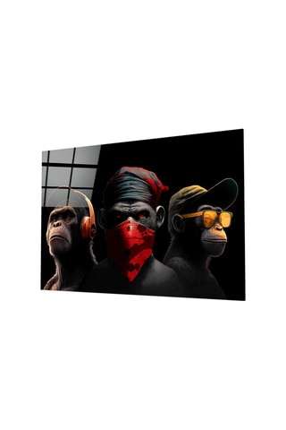 Tableau en verre trempé 3 Wise Monkeys 