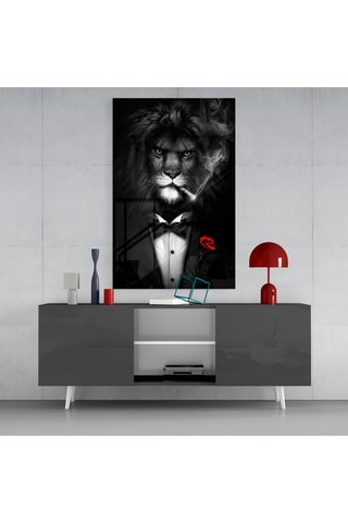 Tableau en verre trempé Lion as a Gentleman 