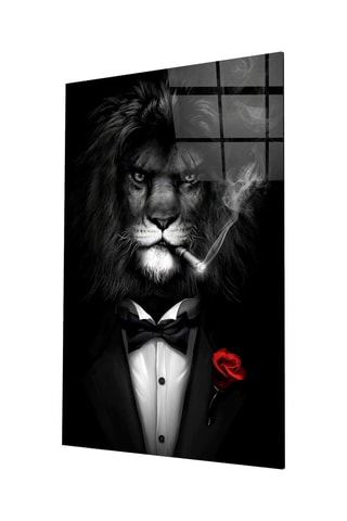 Tableau en verre trempé Lion as a Gentleman 