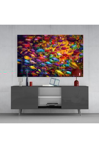 Tableau en verre trempé Groupe de poissons