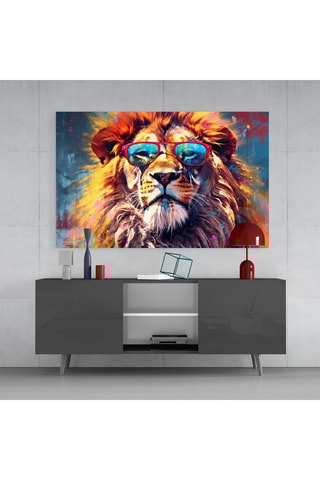 Tableau en verre trempé Lion cool