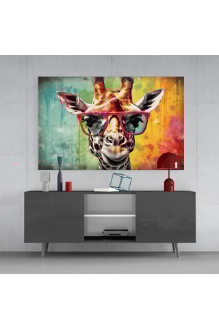Tableau en verre trempée Girafe cool
