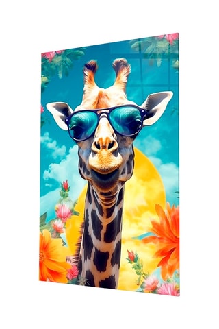 Tableau en verre trempée Girafe cool