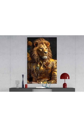 Tableau en verre trempé Lion Vogue