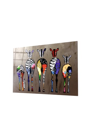 Tableau en verre trempé Colorful Zebras 