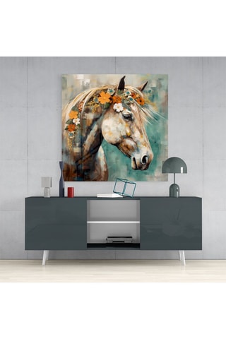 Tableau en verre trempé Flower And Horse