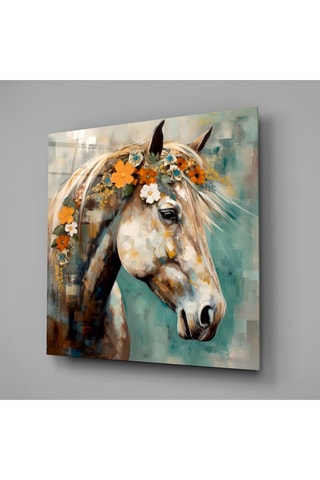 Tableau en verre trempé Flower And Horse