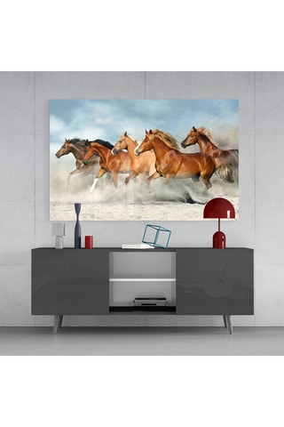 Tableau en verre trempé Horses Glass