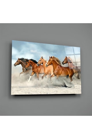 Tableau en verre trempé Horses Glass