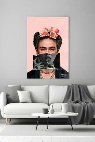 Tableau en verre trempé Frida with Lollipop