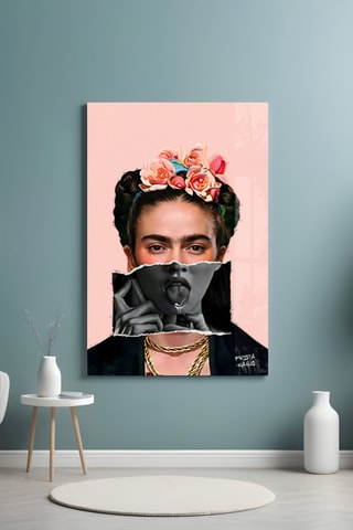 Tableau en verre trempé Frida with Lollipop