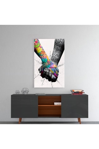 Tableau en verre trempé Hand in Hand 