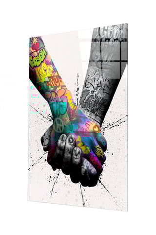 Tableau en verre trempé Hand in Hand 