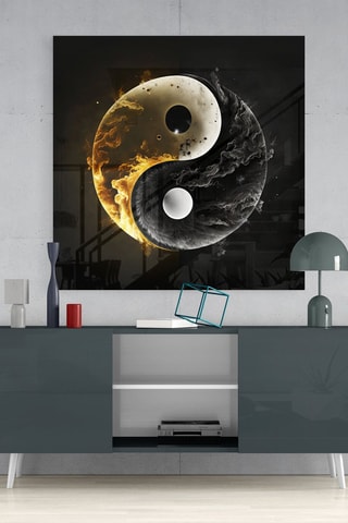 Tableau en verre trempé Ying and Yang Designer's Collection 