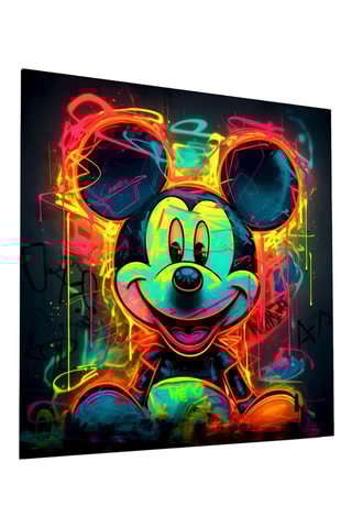 Tableau en verre trempé Neon Mickey Disney