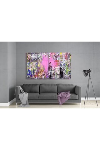 Quadriptyque en verre trempé Love is the Answer - Banksy - Reproduction