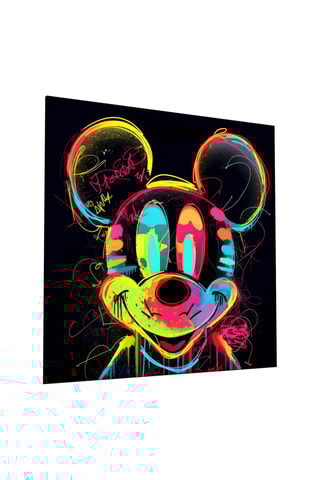 Tableau en verre trempé Neon Mickey Disney