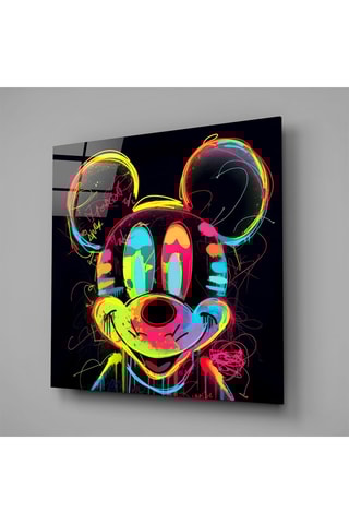 Tableau en verre trempé Neon Mickey Disney
